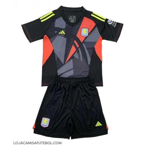 Camisa de Futebol Aston Villa Goleiro Equipamento Secundário Infantil 2024-25 Manga Curta (+ Calças curtas)